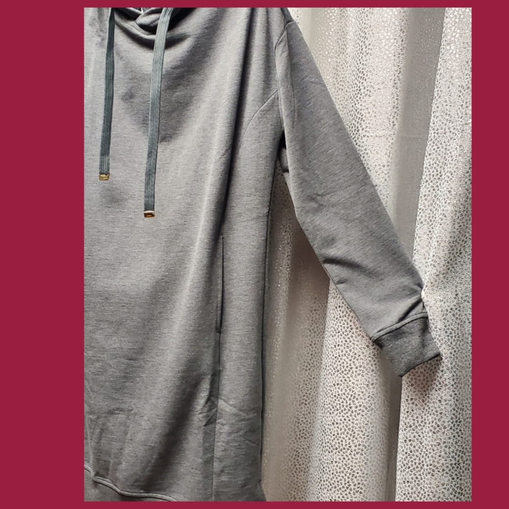 Long Sleeve Fleece Hoodie Tunic - Picture 7 of 10